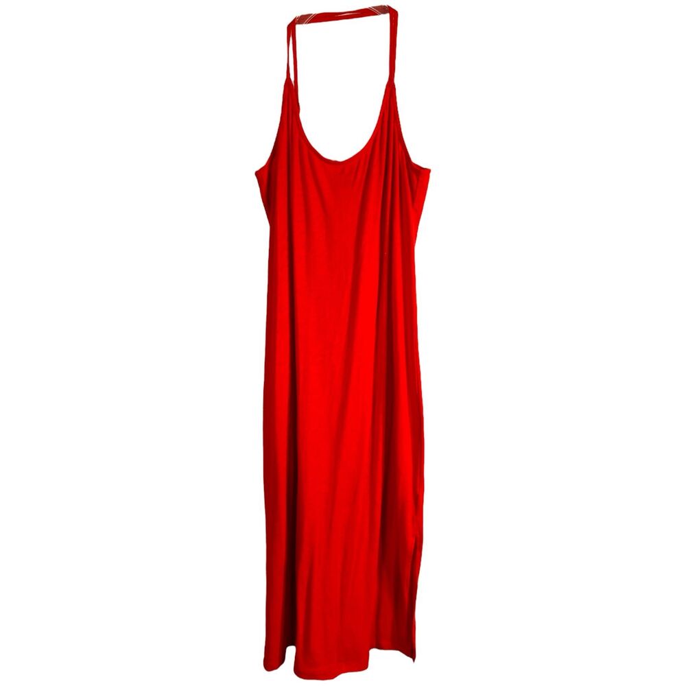 J Crew Medium Dress Strappy‎ Knit Midi Vibrant Orange Spaghetti Strap Sun 107 - Picture 5 of 16